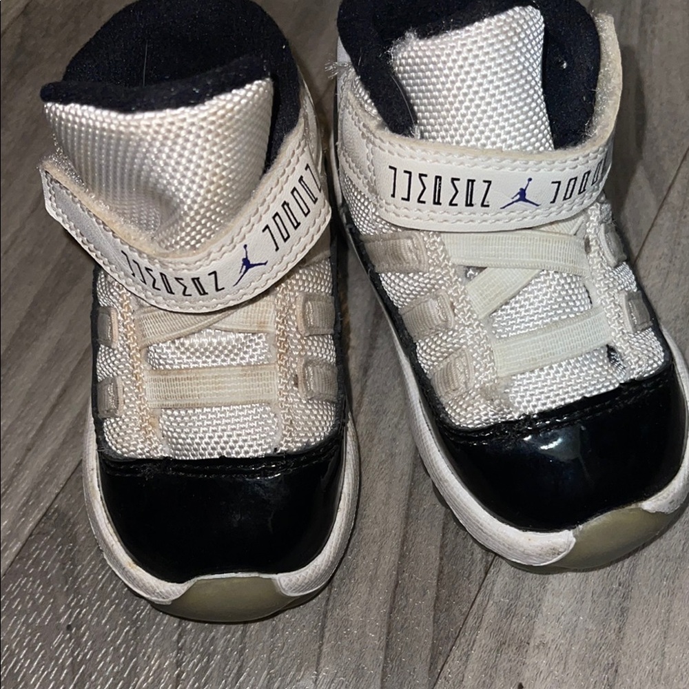 Jordan Kids White and Black Sneakers